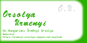 orsolya urmenyi business card