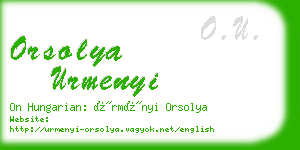 orsolya urmenyi business card